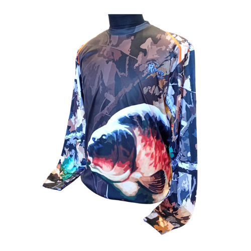 RIPPER WEAR LONG SLEEVE SHIRT BROWN CARP RIPPER WEAR LONG SLEEVE SHIRT BROWN CARP - Image 1