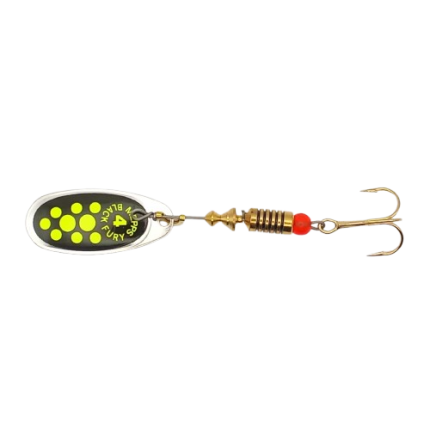 BLACK FURY Yellow Dot Silver Blade