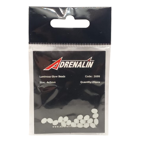 ADRENALIN Luminous Glow Bead 4x5mm White ADRENALIN Luminous Glow Bead 4x5mm White - Image 1