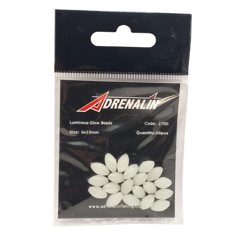 ADRENALIN Luminous Glow Bead 6x10mm White ADRENALIN Luminous Glow Bead 6x10mm White - Image 1
